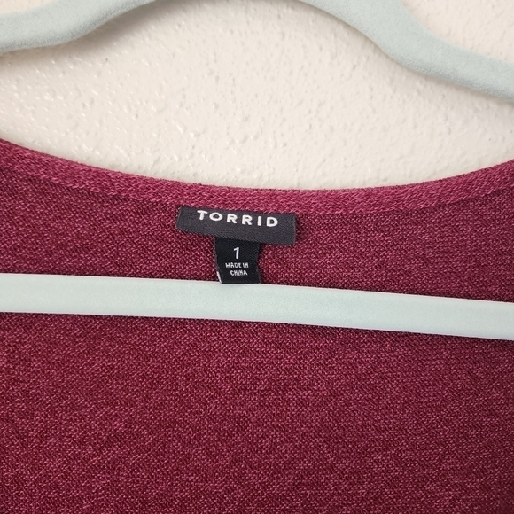 Torrid Maroon Burgundy Soft Knit Skater Dress Plus Size 1x Holiday Christmas - Picture 9 of 9